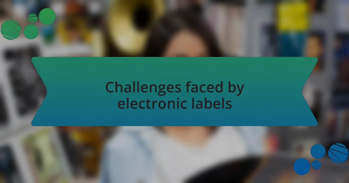 Challenges faced by electronic labels