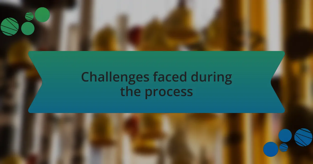 Challenges faced during the process