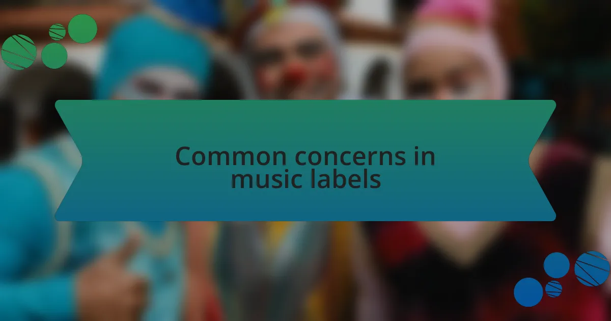Common concerns in music labels