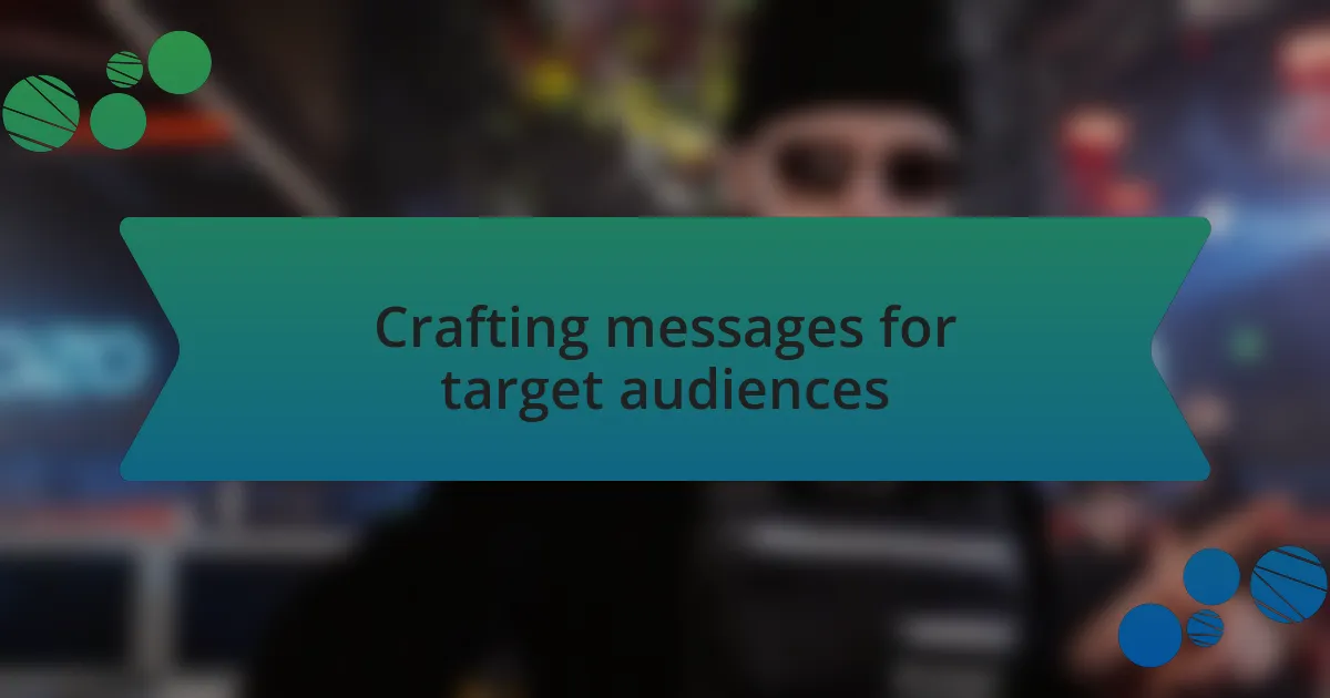 Crafting messages for target audiences