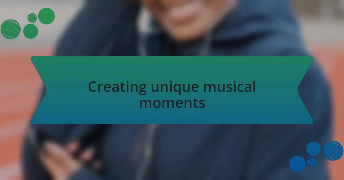 Creating unique musical moments