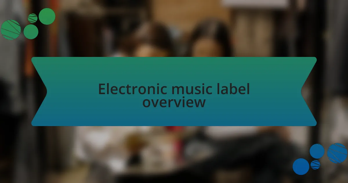 Electronic music label overview