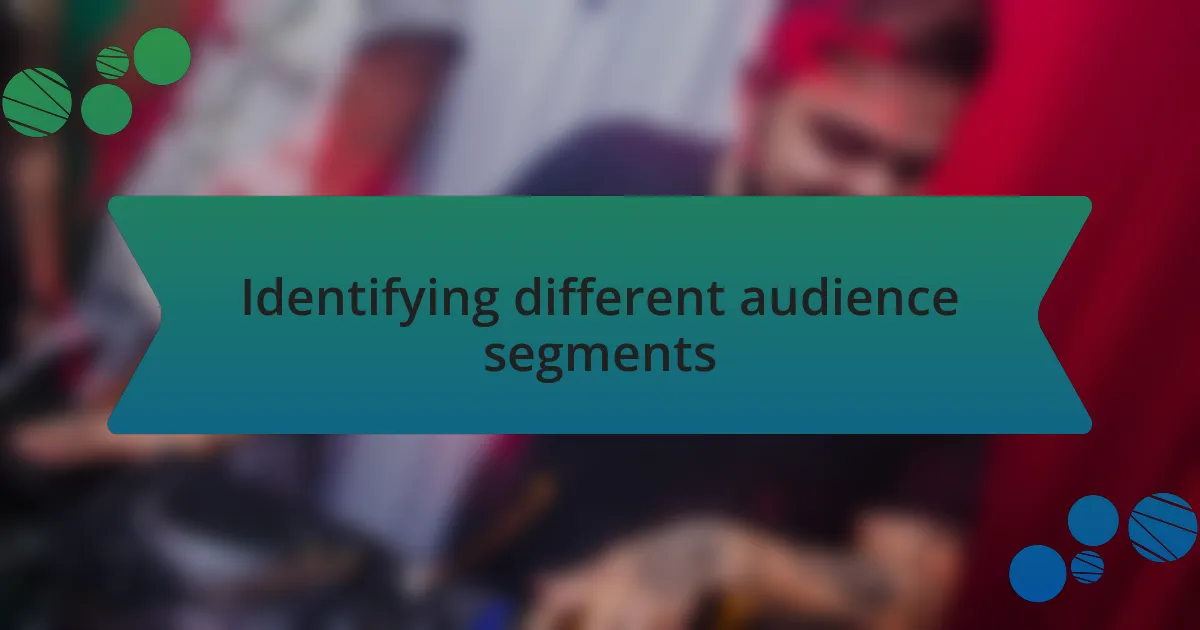 Identifying different audience segments