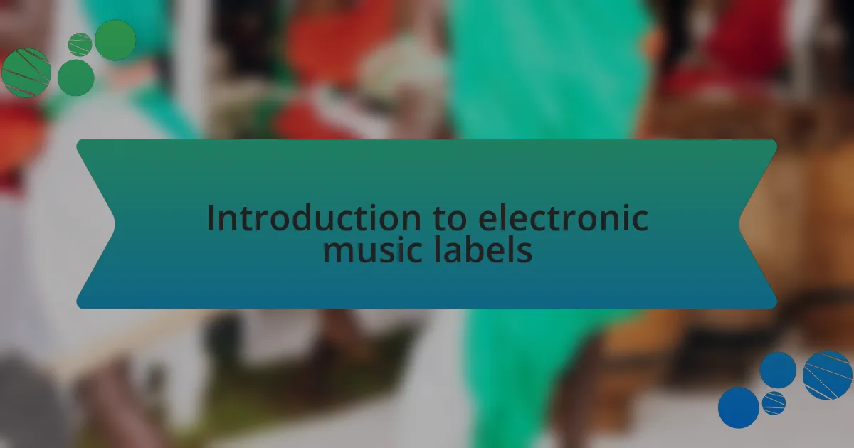 Introduction to electronic music labels