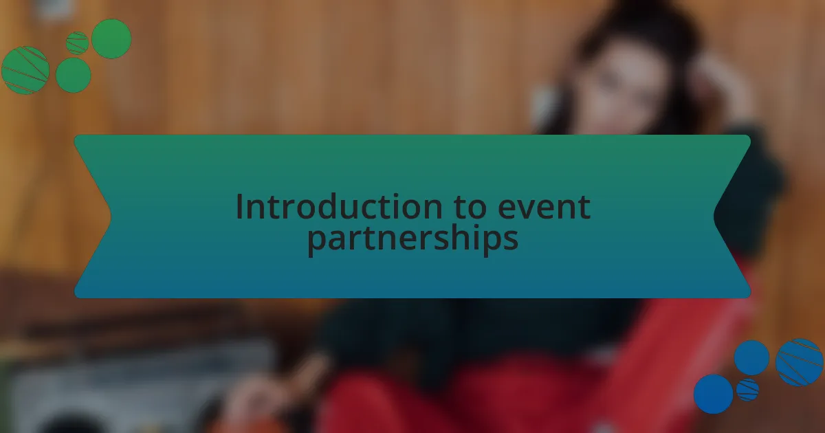 Introduction to event partnerships