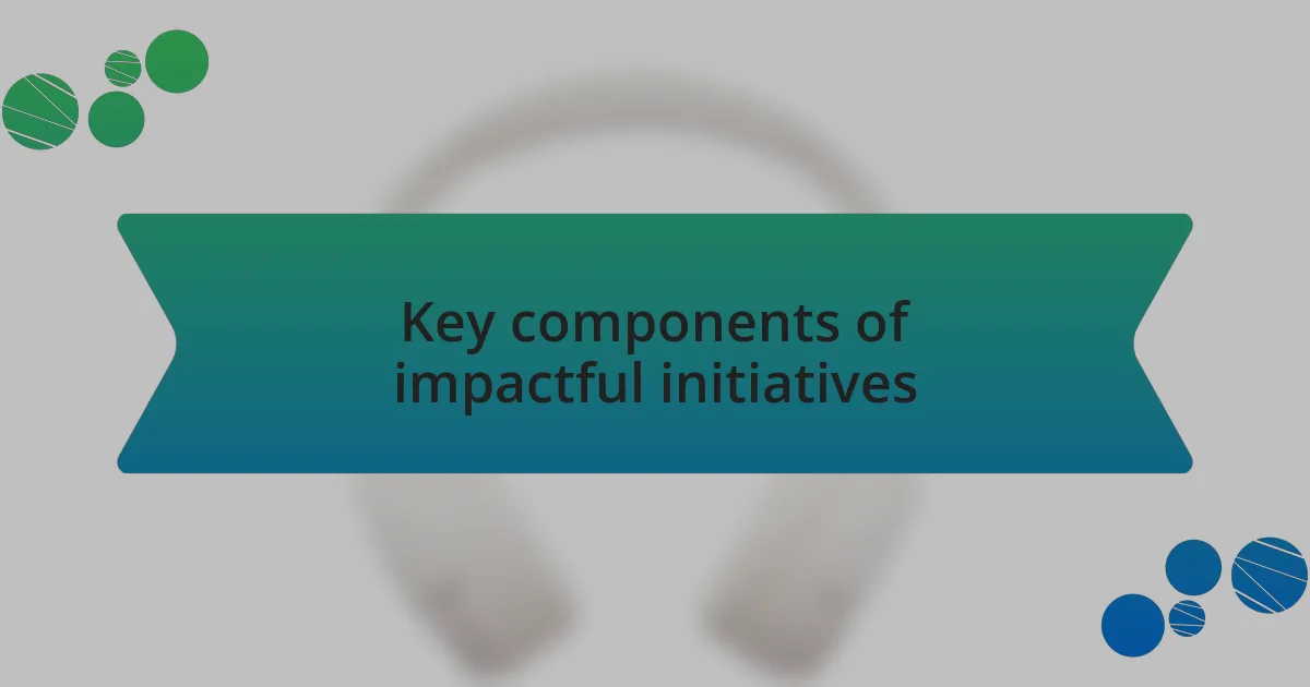 Key components of impactful initiatives