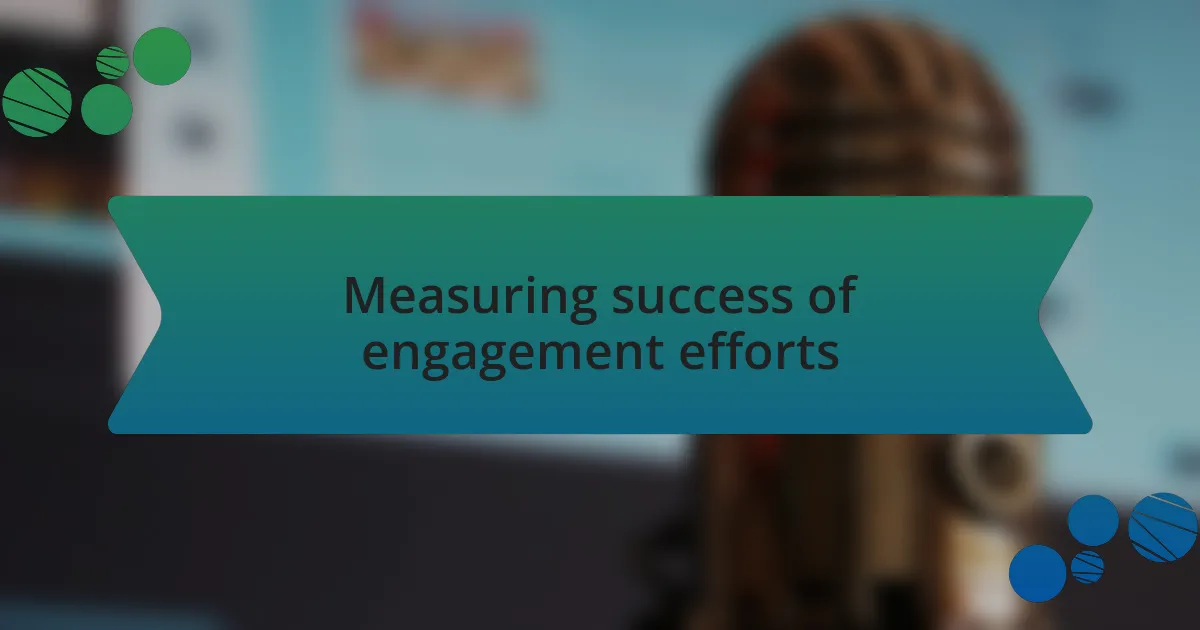 Measuring success of engagement efforts