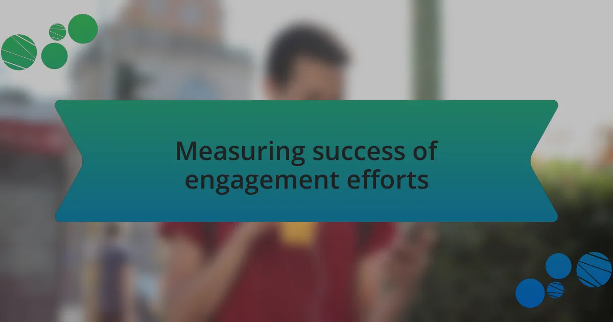 Measuring success of engagement efforts