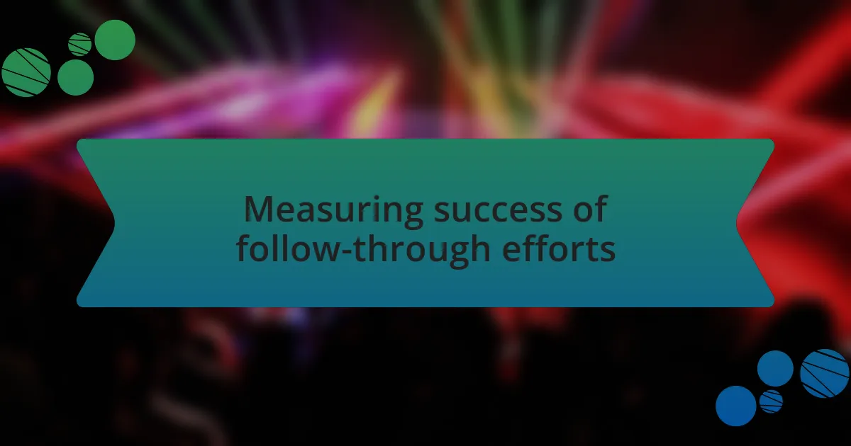 Measuring success of follow-through efforts