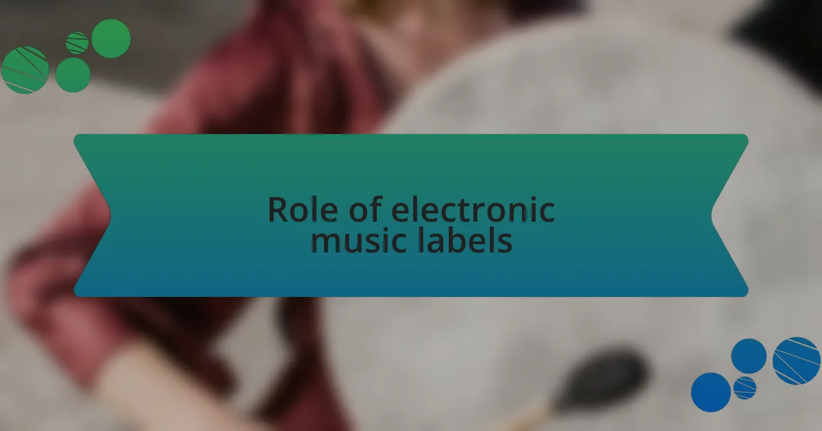 Role of electronic music labels