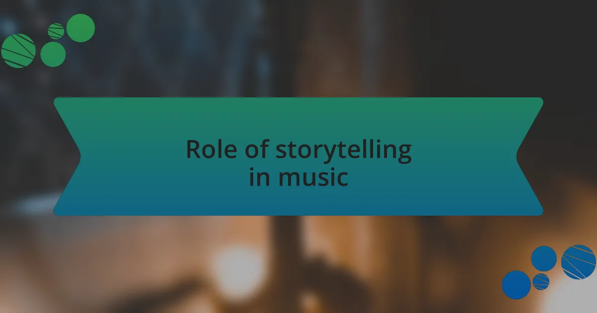 Role of storytelling in music