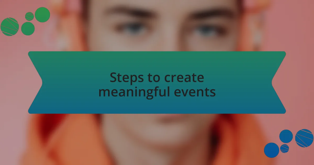 Steps to create meaningful events
