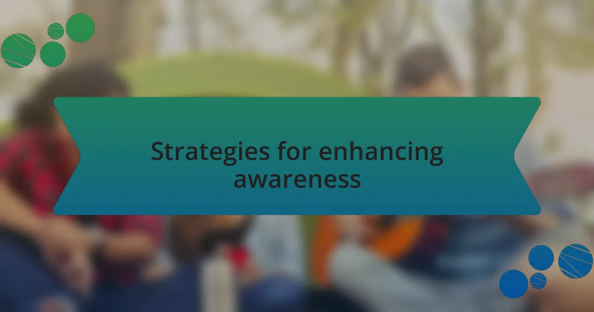 Strategies for enhancing awareness