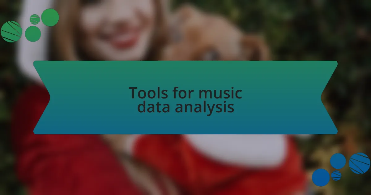 Tools for music data analysis