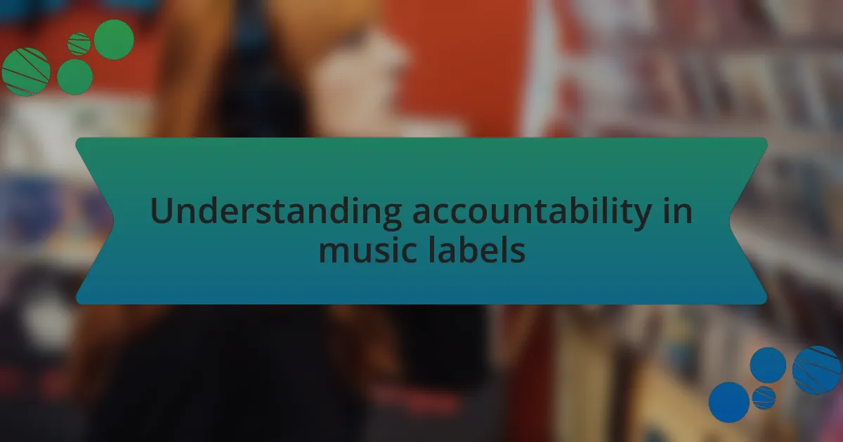 Understanding accountability in music labels