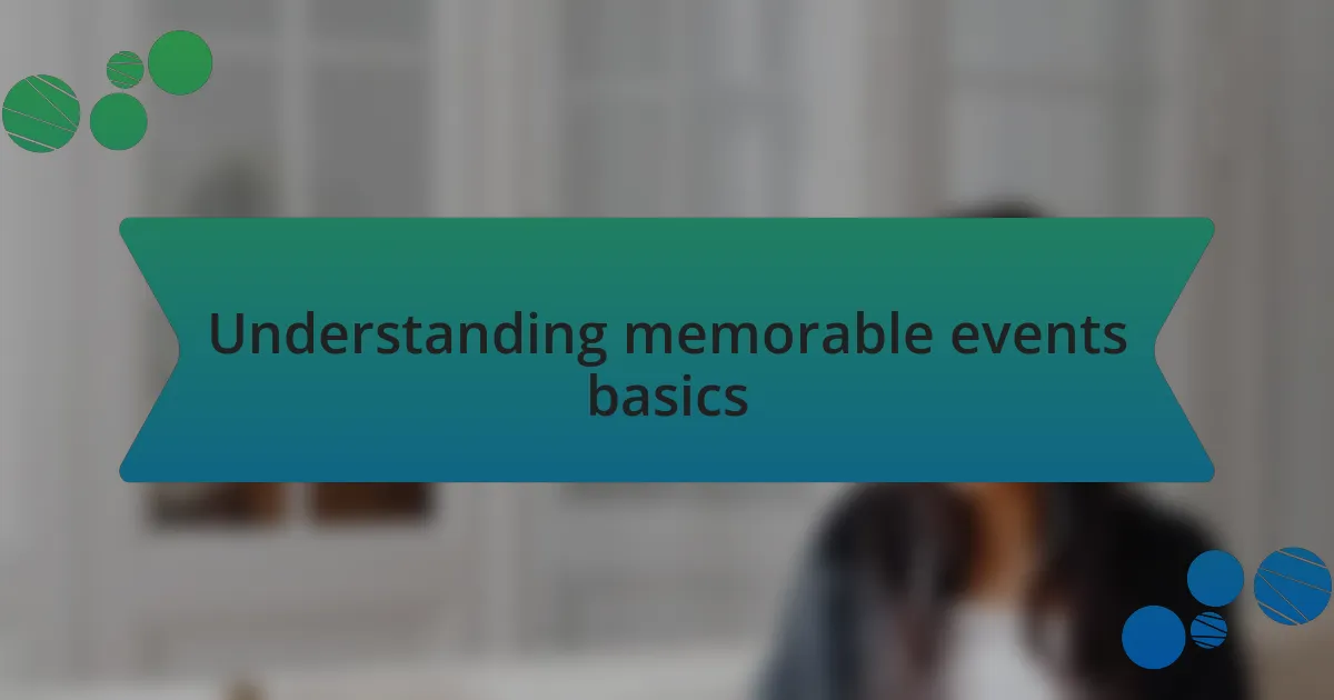 Understanding memorable events basics